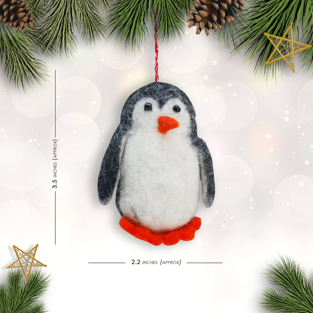 Felt Ornament Tuft Penguin Tall