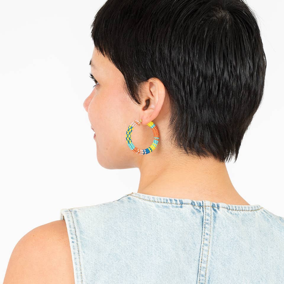 Patchwork Hoop Earrings