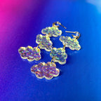 Iridescent Cloud Shimmer Statement Earrings