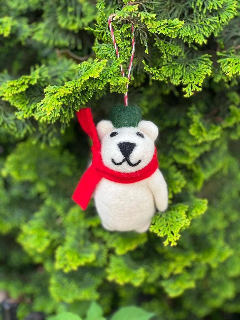 Felt Ornament Tuft Polar Bear