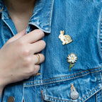 Rabbit Lapel Pin, Bunny Garden Wildlife Gifts