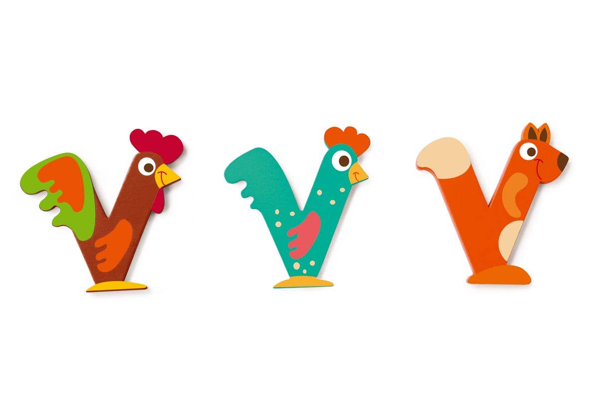 Scratch - Wooden Letter V - 3 Asstd styles