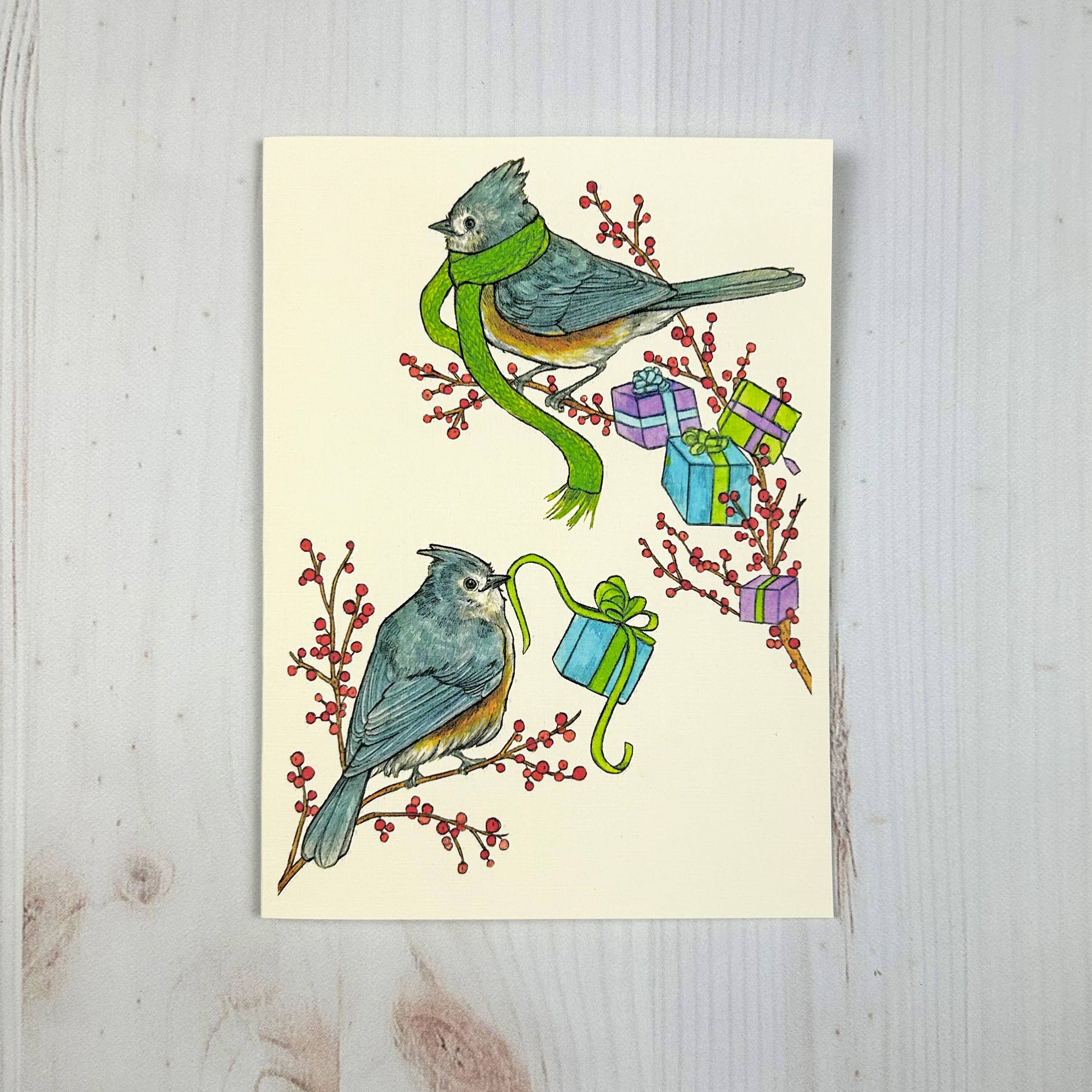 Tufted Titmouse Gifts - 5x7 Notecard