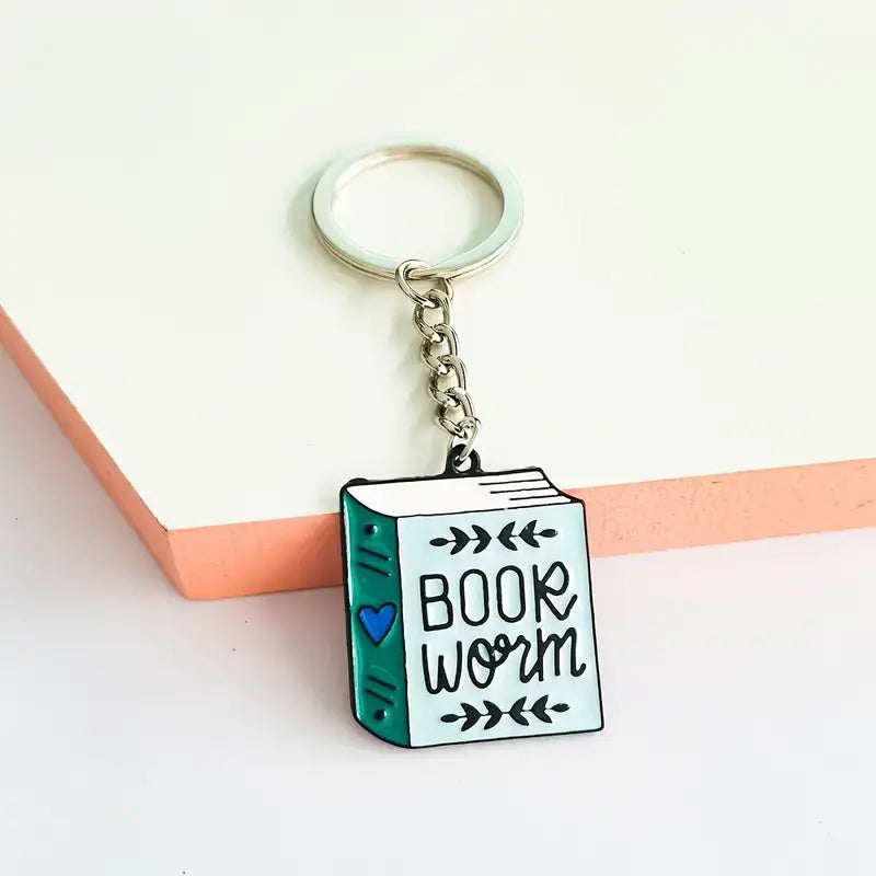 "Bookworm" Enamel Keychain – Perfect for Book Lovers