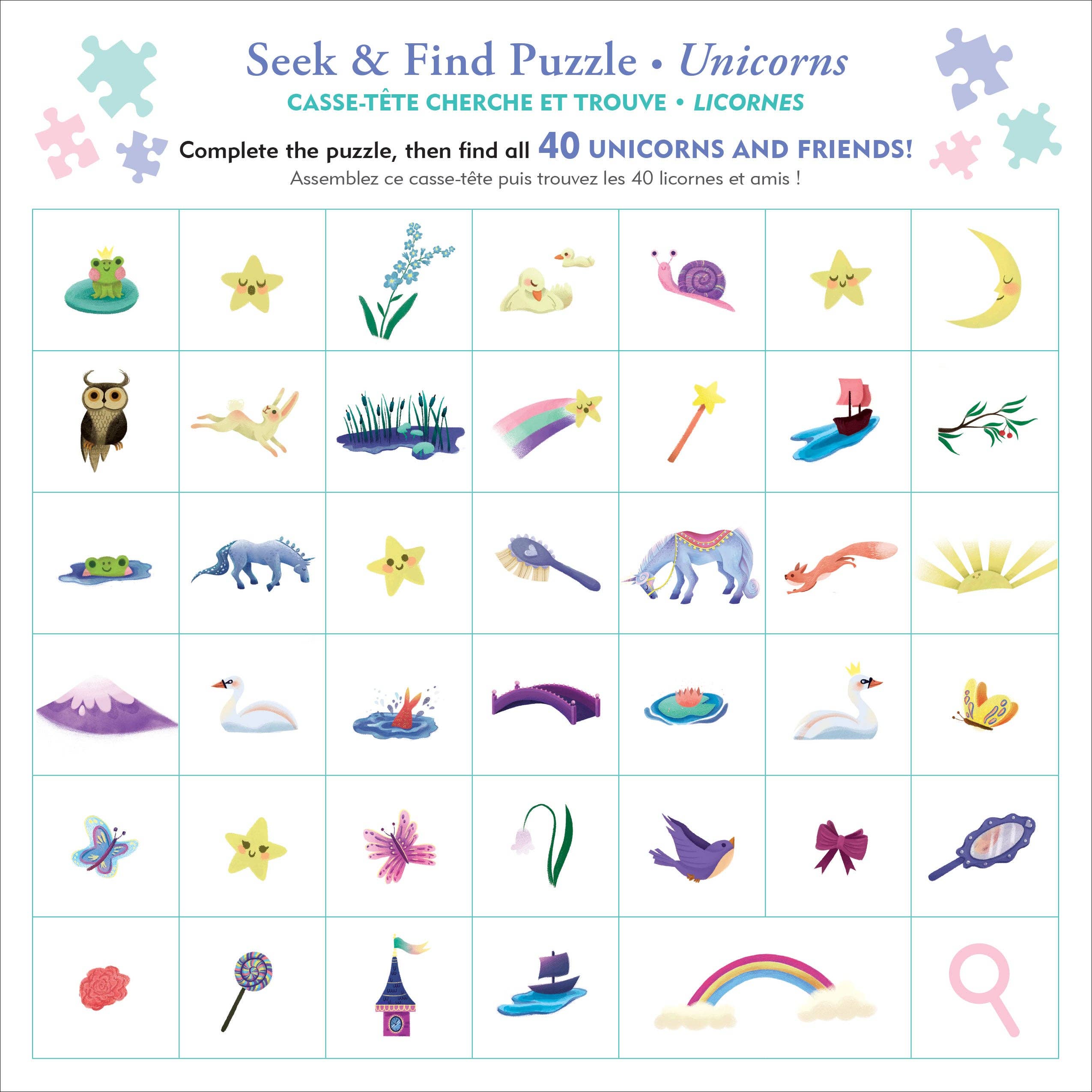 Unicorns Seek & Find 100-Piece Jigsaw Puzzle