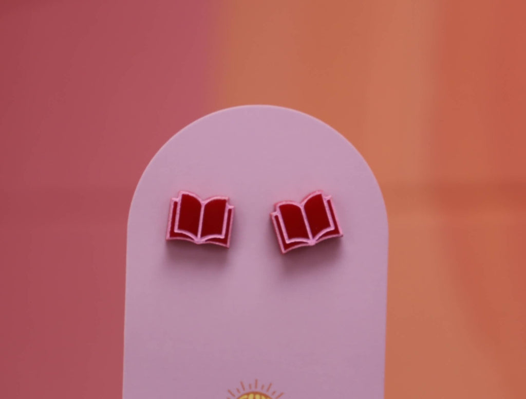 Open Book Tiny Stud Earrings