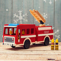 Wooden Fire Truck with Firefighters