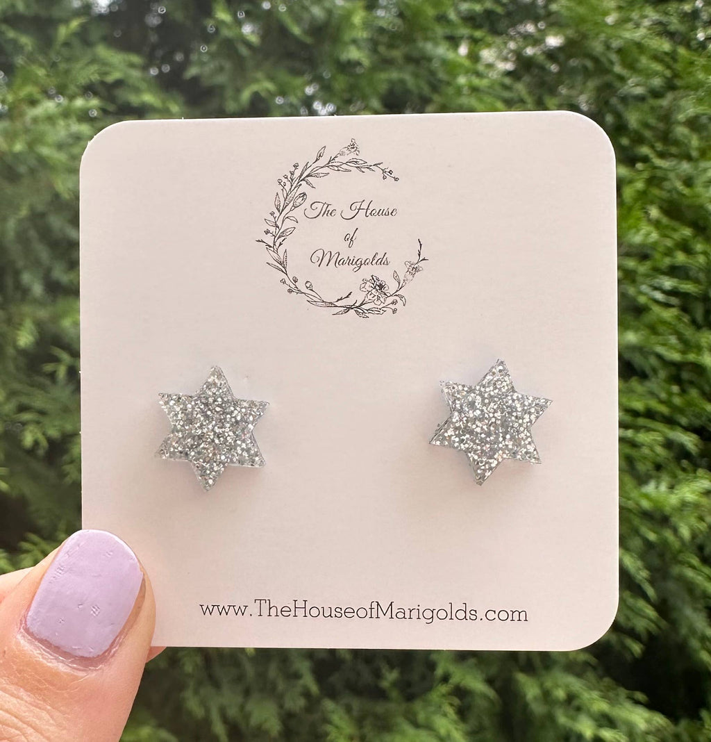 Star of David Studs, Jewish Earrings, Hanukkah Earrings