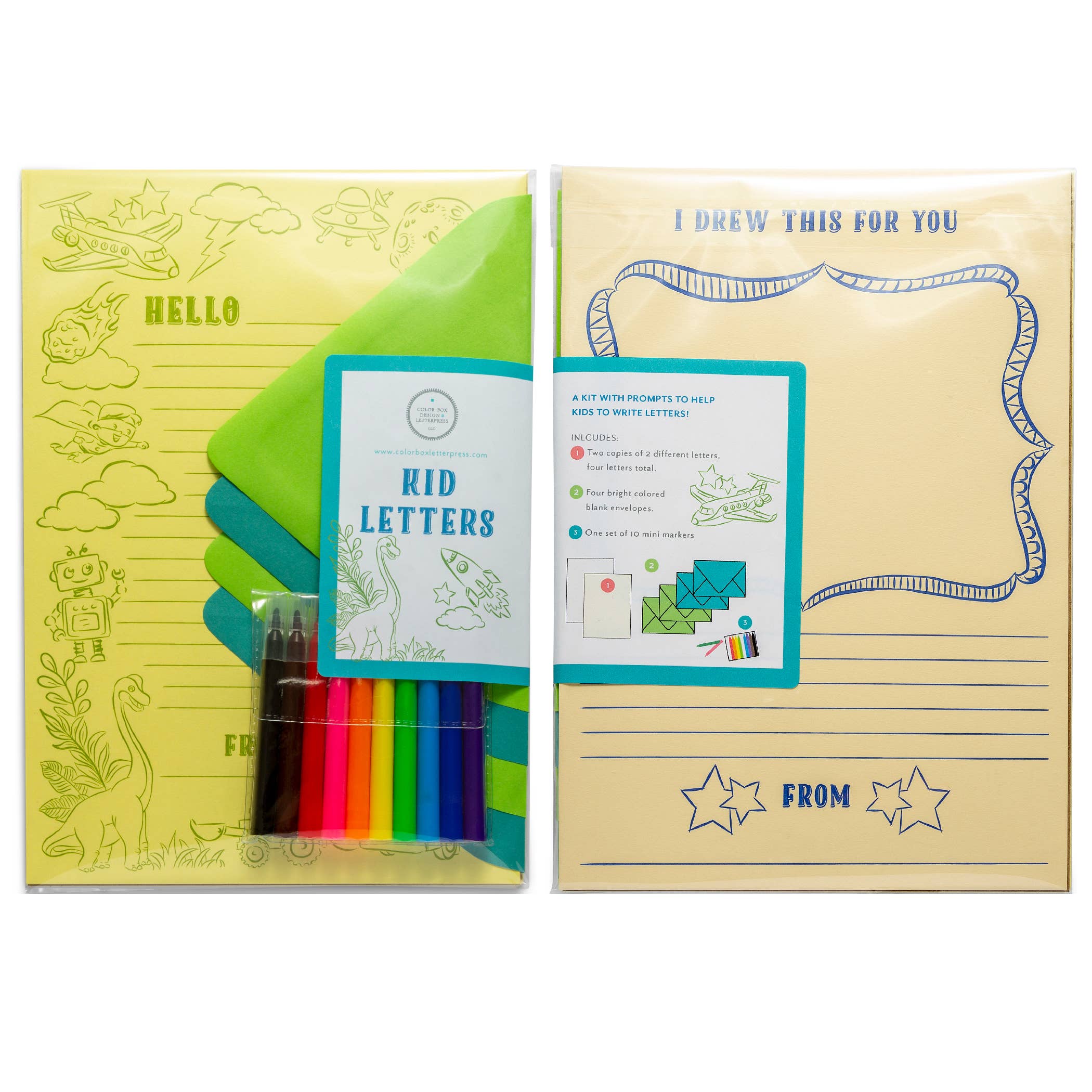Kid Letters Notecard Set in Yellow