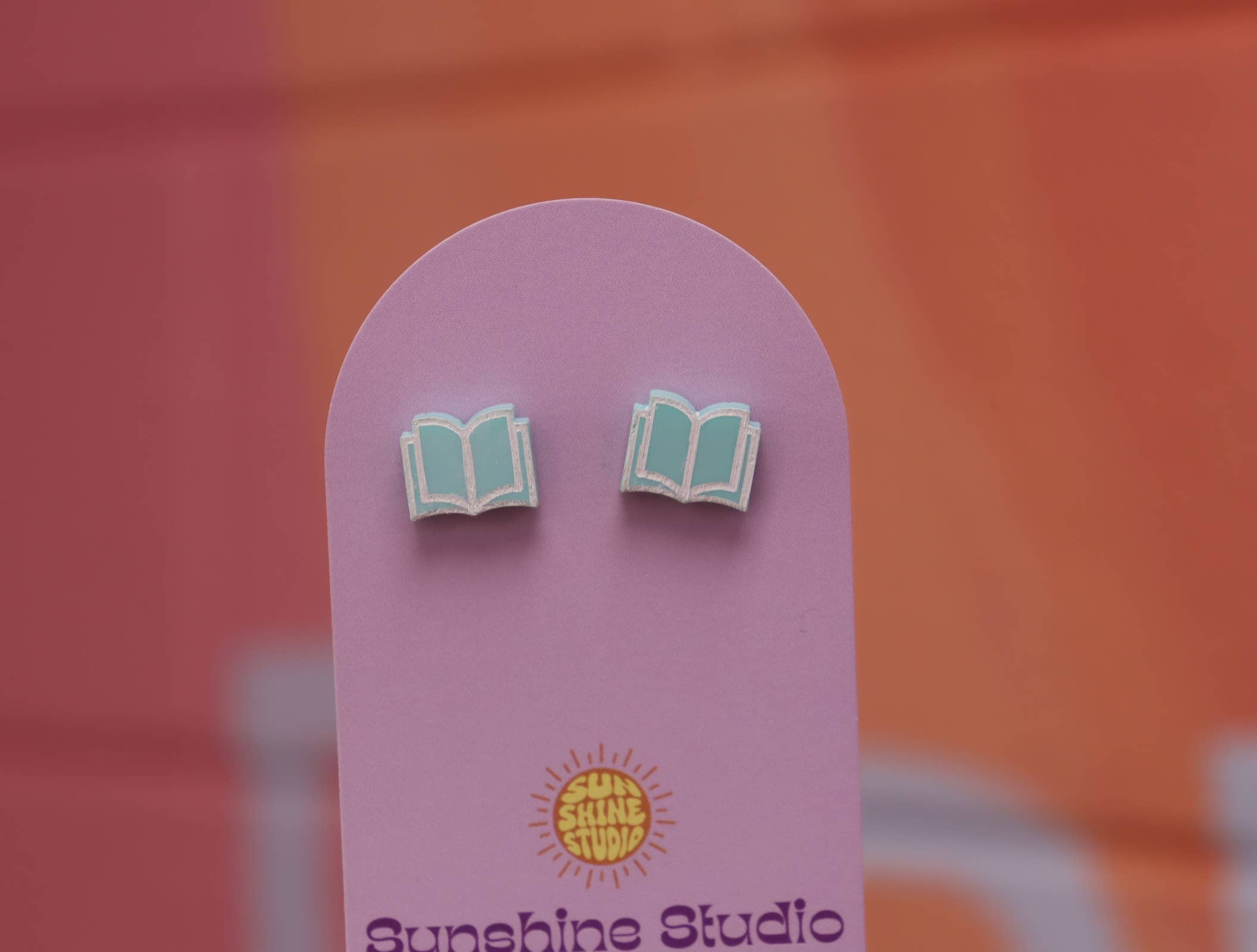 Open Book Tiny Stud Earrings