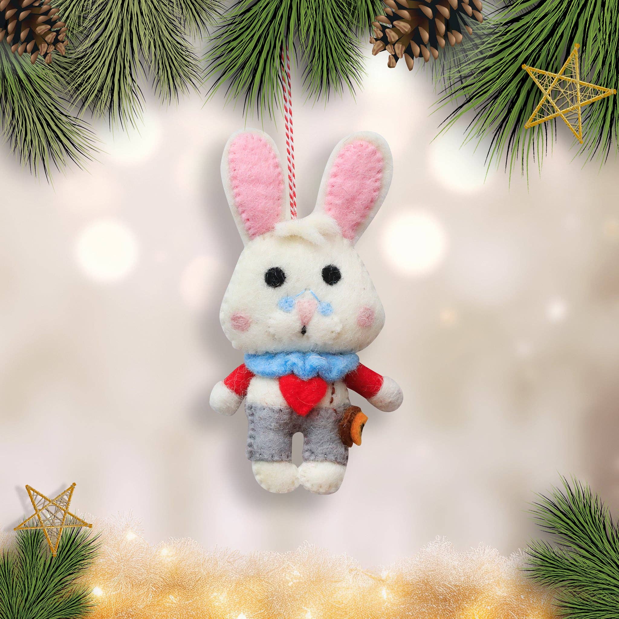 Felt Ornament - White Rabbit